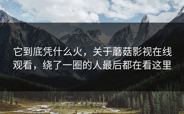 它到底凭什么火，关于蘑菇影视在线观看，绕了一圈的人最后都在看这里