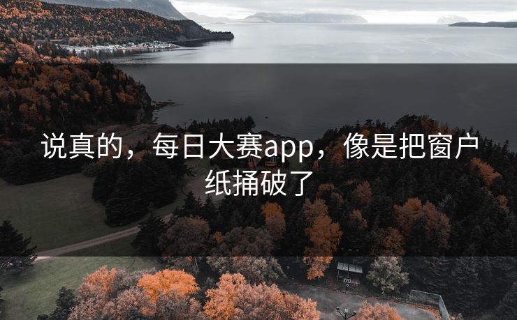 说真的，每日大赛app，像是把窗户纸捅破了