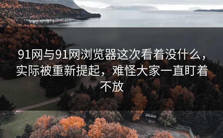 91网与91网浏览器这次看着没什么,实际被重新提起,难怪大家一直盯着不放 91网与91网浏览器这次看着没什么,实际被重新提起,难怪大家一直盯着不放